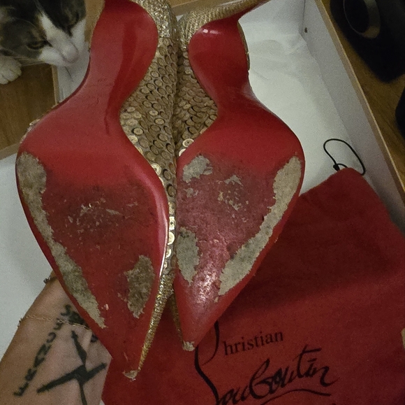 Christian Louboutin Gold Gypsy Ankle Bootie - Picture 3 of 4